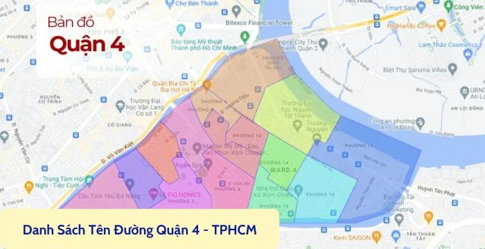 Danh sách tên đường quận 4 mới nhất 2024 Danh sách tên đường quận 4 mới nhất 2024